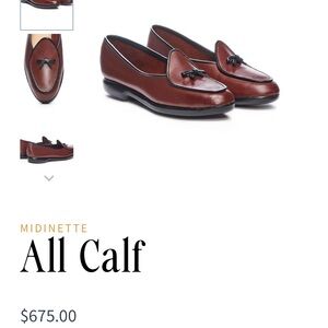 soft black soled loafer, in a Medium Brown Calf with a Black trim and bow.